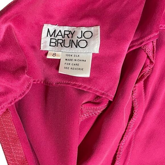 Pink Brushed Silk wrap effect sleeveless dress - Mary Jo Bruno Size 8 - Picture 15 of 15